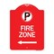 Signmission No Parking Symbol and Left Arrow, Red & White Aluminum Architectural Sign, 18" x 24", RW-1824-24655 A-DES-RW-1824-24655 - alternate 1